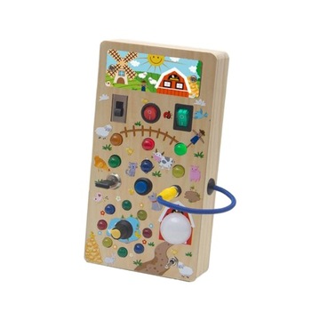 Светодиодный переключатель, игрушка, сенсорное обучение, игра, занятая доска для занятий на ферме A