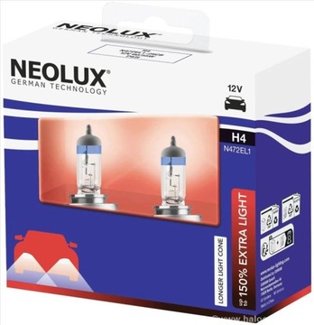 2x ŻARÓWKI NEOLUX MEGALIGHT ULTRA H4 +150% dobre