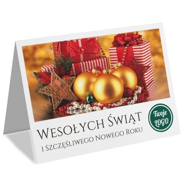 FIRMOWE KARTKI ŚWIĄTECZNE Biznesowe z LOGO A6 50szt