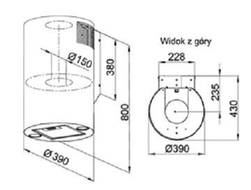 Okap kominowy GOTZE & JENSEN WH700KS 39 cm