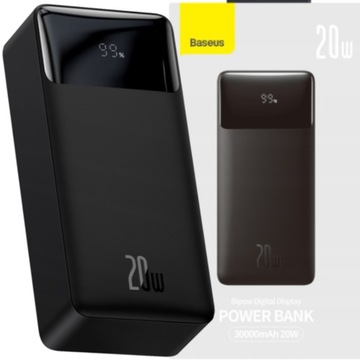 WYDAJNY DUŻY I MOCNY POWERBANK BASEUS 30000MAH 20W