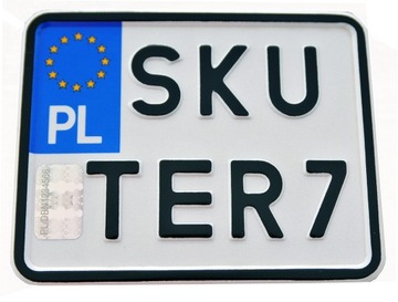 Tablica polska SKUTER do ramki rejestracyjnej