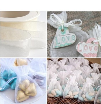 СУМОЧКИ ИЗ ОРГАНЗЫ ДЛЯ СВАДЕБНЫХ УКРАШЕНИЙ СЛАДОСТИ 7Х9СМ 120ШТ.