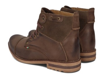 BUTY MĘSKIE SZTYBLETY OCIEPLANE SKÓRA 812 BRĄZ 45