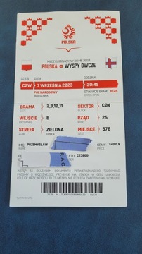 Bilet Polska - Wyspy Owcze , jedno zgiecie
