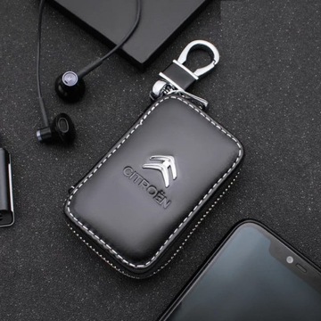 КРАСИВЫЙ брелок для ключей CITROEN, хром, Кожа