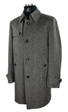 Tommy Hilfiger Tailored Glen Grant Woolen Coat Wełniany Płaszcz Jodełka L