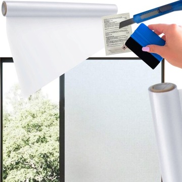 САМОКЛЕЯЩАЯСЯ ПЛЕНКА ДЛЯ ОКОННОГО СТЕКЛА, МОЛОЧНАЯ, МАТОВАЯ, ЗАЩИТНАЯ, 150 x 122см