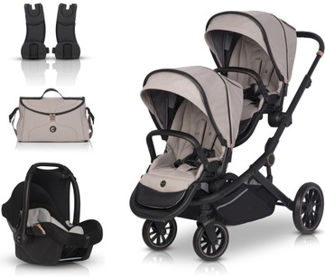 Wozek blizniaczy AVEC FOTELIK TORBA ADAPTERY CYBEX