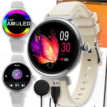 SMARTWATCH ZEGAREK WATCH ROZMOWY DAMSKI AMOLED MENU PL SPORT ATM SPORTOWY