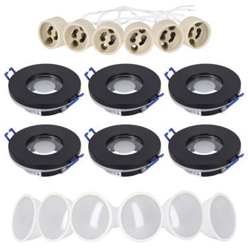 6x Oprawa hermetyczna IP44 + LED GU10 3W podbitka