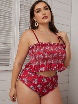 Strój kąpielowy bikini w kwiaty push-up XL 42