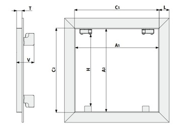 Ревизионный люк Алюминиевый ревизионный люк с гипсокартоном 60x60 REMO CEILING GRID