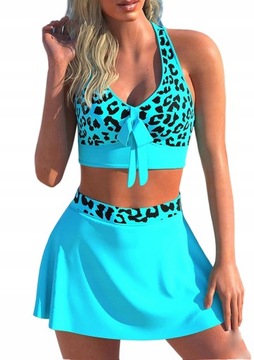 STRÓJ KĄPIELOWY BIKINI SPÓDNICZKA TOP KOLORY S-5XL