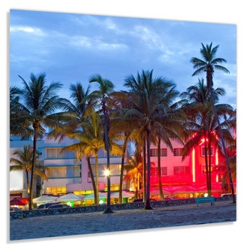 Szkło hart 60x50 Plaża z palmami w Miami + KLEJ