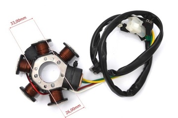 Статор 6 катушек 6 проводов 50 см3 мопед 2T Yamaha AM6 и т. д. (2-контактный+4)