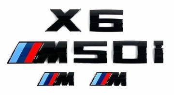 BMW X6 M50I 2 * M ZNAK ZNAKY NÁPIS LOGO ČERNÁ