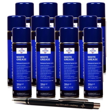 8 x FUCHS WHITE GREASE - WODOODPORNY BIAŁY SMAR 500ml SPRAY