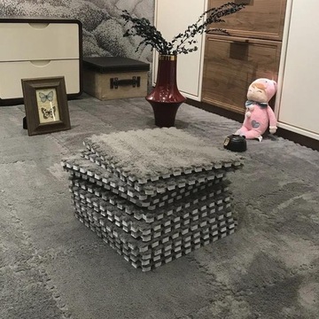 Напольный пазл КОВРИК ПЛЮШЕВЫЙ КОВЕР Бархатный ДЕТСКИЙ 30см СЕРЫЙ