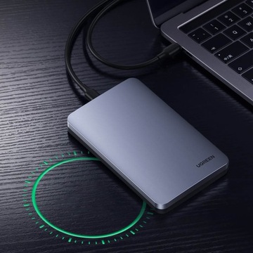 КОРПУС ДЛЯ HDD UGREEN 2,5 ДЮЙМА SATA 3.0 + КАБЕЛЬ USB C - USB A 0,5 М