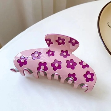 New Niche Design 9cm Colorful Small Flower Hair Clip Claw Fashion Acetic