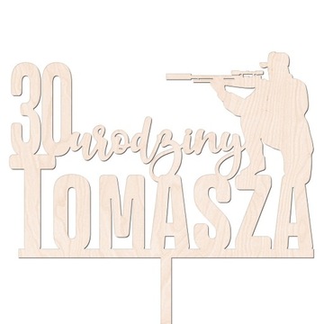 TOPPER MYŚLIWY POLOWANIE STRZELEC ŻOŁNIERZ NAPIS