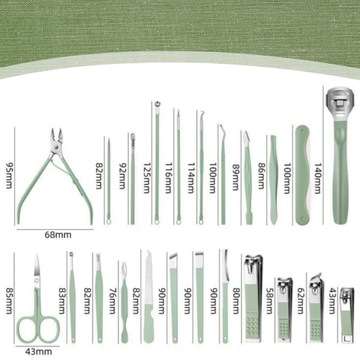 НАБОР ИЗ 22 ИНСТРУМЕНТОВ ДЛЯ МАНИКЮРА ПЕДИКЮРА ЩИПЦЫ ДЛЯ НОГТЕЙ