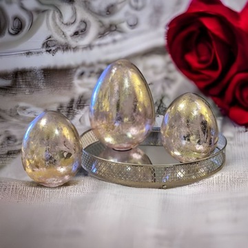 JAJO WIELKANOCNE SZKLANA OZDOBA WIELKANOCNA JAJKO FIGURKA WIELKANOCNA