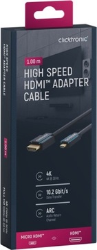 CLICKTRONIC Kabel HDMI na micro HDMI 4K 60Hz 1m
