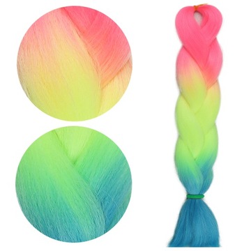 Włosy SYNTETYCZNE do warkoczyków KOLOROWE warkoczyki DOCZEPIANE WŁOSY ombre