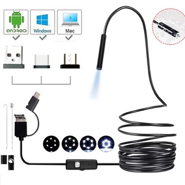 ENDOSKOP KAMERA INSPEKCYJNA 5M USB ANDROID WARSZTATOWA MIKRO