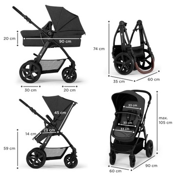 Многофункциональная коляска 3в1 с сиденьем-гондолой MOOV CT Kinderkraft коляска