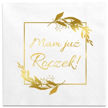 Serwetki Białe Mam Już Roczek pierwsze urodziny