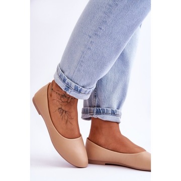 Бежевые балетки из экокожи размер 37