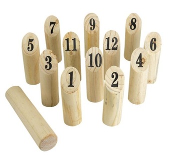 Gra Skandynawskie KRĘGLE drewniane KUBB ZBIJAK 3+