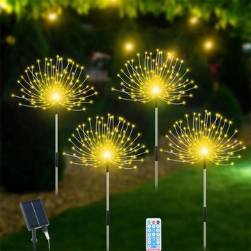 4x САДОВАЯ СОЛНЕЧНАЯ ЛАМПА С ДИСТАНЦИОННЫМ УПРАВЛЕНИЕМ 480LED ОДУВШИНЫ ФЕЙЕРВЕРК УКРАШЕНИЕ + ДИСТАНЦИОННОЕ УПРАВЛЕНИЕ
