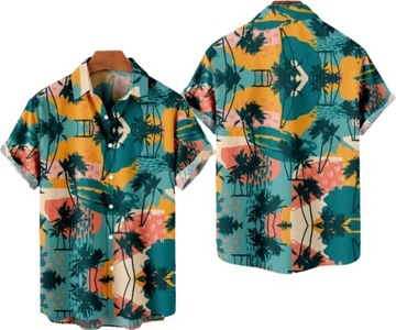 TIEOSKD236 koszula męska casual krótki rękaw regular poliester rozmiar 4XL