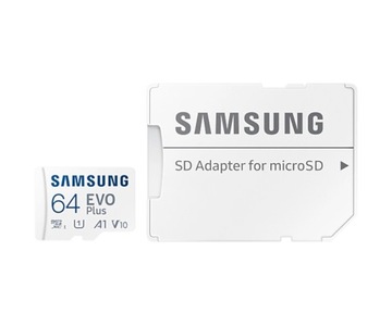 Карта памяти Samsung EVO Plus 64 ГБ microSDXC 130 МБ/с UHS-I U1 A1 + адаптер