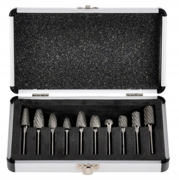 НАБОР ФРЕЗ С ХВОСТОВИКОМ ПО МЕТАЛЛУ, ИЗ 10 ПРЕДМЕТОВ.