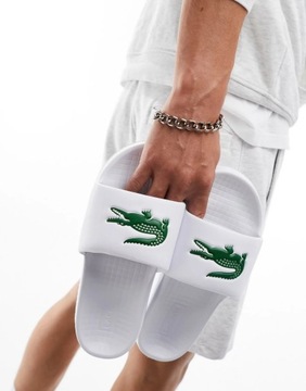 Buty Klapki męskie Lacoste Serve Slide 1.0 białe r. 47