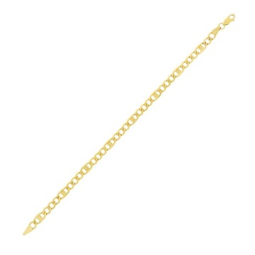 Złota bransoletka Figaro z blaszką 18 cm pr. 585
