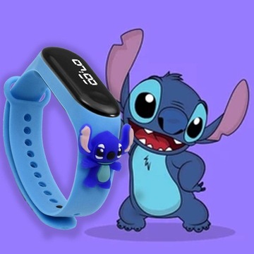 ELEKTRONICKÉ DETSKÉ LED HODINKY SMARTBAND NÁRAMOK LILO STICH LED