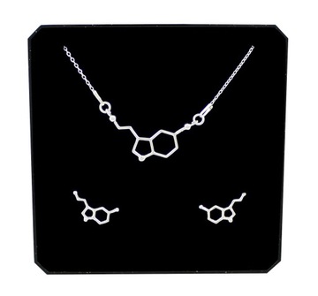 CELEBRYTKA SEROTONINA KOMPLET BIŻUTERII SREBRNEJ naszyjnik z zawieszką 925