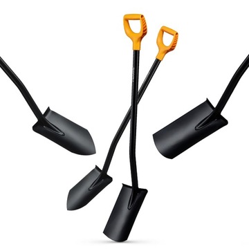 ЛОПАТА Острая прямая Fiskars МЕТАЛЛИЧЕСКАЯ ЛОПАТА С ПРОЧНОЙ РУЧКОЙ, НАБОР 2 шт.