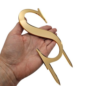 Топперы для торта GOLD INITIALS XL LETTERS для торта набор золотых зеркал 2 шт.