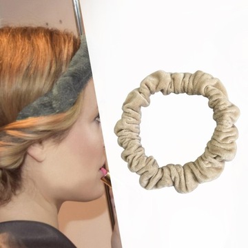Безнагревательные щипцы для завивки волос Scrunchies Бежевая повязка на голову