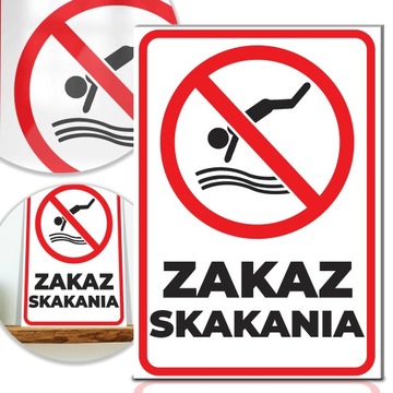 TABLICZKA 30,5x21,4 ZAKAZ SKAKANIA Dużo WZORÓW