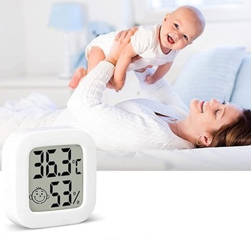 CYFROWY TERMOMETR HIGROMETR POKOJOWA STACJA POGODY POGODOWA Z WYŚWIETLACZEM