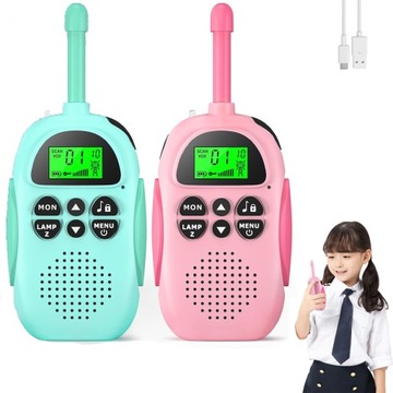 WALKIE TALKIE DLA DZIECI 2SZT ŁOKI TOKI KRÓTKOFALÓWKI ZESTAW Z LATARKĄ