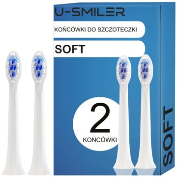 2 НАСАДКИ ДЛЯ ЗВУКОВОЙ ЩЕТКИ U-SMILER 2x SOFT GENTLE